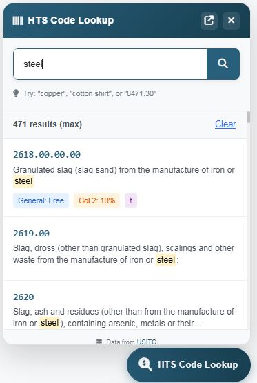 HTS Code Lookup Tool